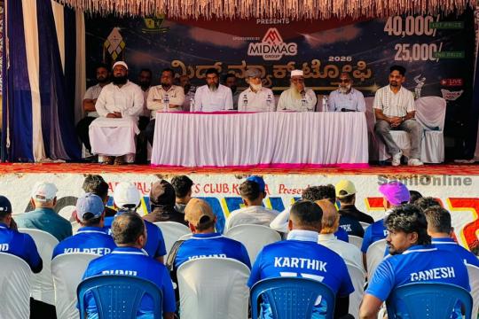 ‘Midmac Trophy’ T20 Leather Ball Cricket Tournament kicks off in style; organized by Karavali Sports Club in Kumta