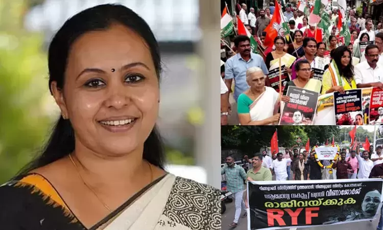 Kerala sees widespread protests demanding resignation of Minister Veena George