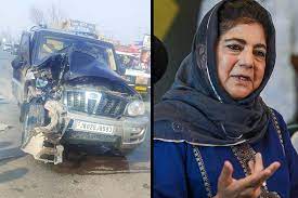 Narrow escape for PDP chief Mehbooba Mufti as her car meets with accident in J&K's Anantnag